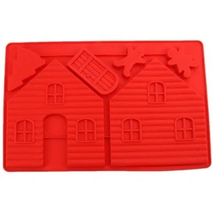 3 Piece Silicone Chocolate Gingerbread House Cake Mold