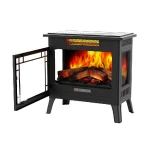 3 Sided Portable Glass Room Electric Fireplace And Mantel Modern Freestanding Indoor Freestanding Fireplace With Remote