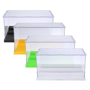 3 Steps Acrylic Building Blocks Display Box Showcase Self-Assembly Cabinets Plastic Bricks Base Plate