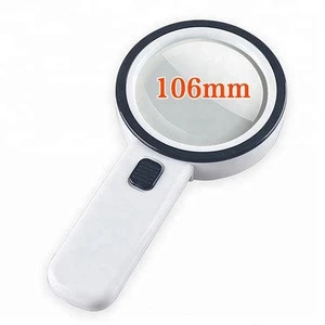 30X 106mm Handheld Magnifying Glass Reading Loupe Magnifier With 12 LED Lights