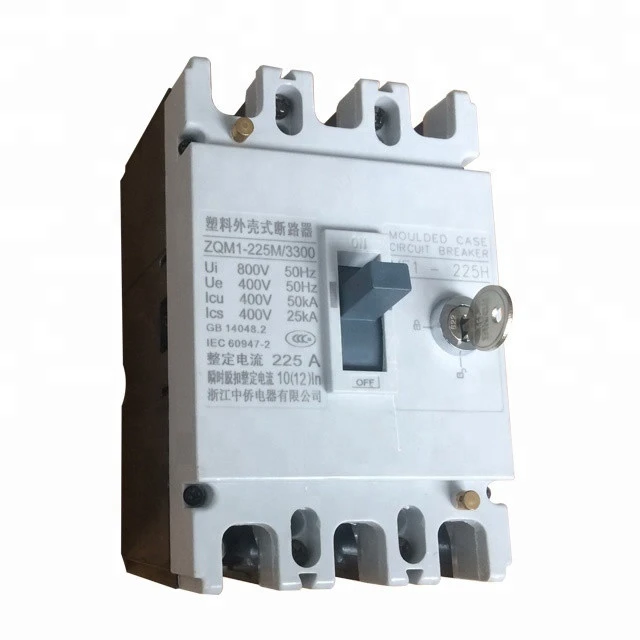3P 400A mould case circuit breaker with key switch, high breaking capacity magnetic MCCB