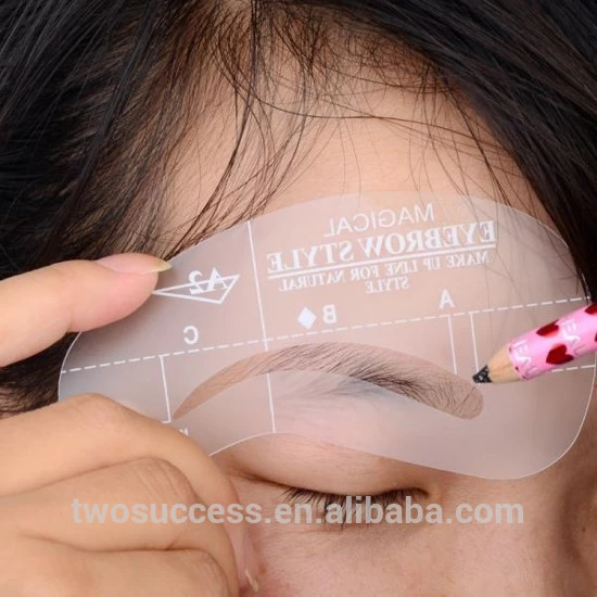 4 Styles Permanent Makeup Eyebrow Stencil Eyebrow Drawing Guide Card Plastic Eyebrow Template
