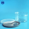 401# 310ml air tight BPA free leak proof round clear empty plastic PET tub with easy open ends for canned food grade packaging