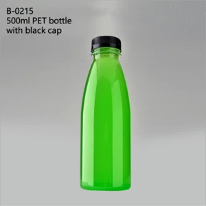 500ml 16oz Plastic clear Food Grade emtry disposable round Beverage PET juice Bottle  with PP black/white cap jor Mineral water