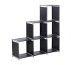 6-Cube Bookcase Shoe Rack Display Storage Shelf Room Divider Step Rack Free Standing Cabinet Unit for Office Home