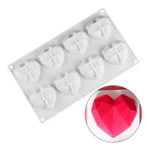 8 diamond mousse moulds Diamond Love Mousse Cake Silicone Baking Mould diy Chocolate Dessert Baking Italy Same Mould