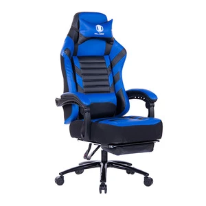 8257 Blue Modern Comfortable Racing Swivel Gaming Chair PU Leather Home Office