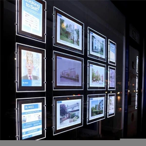 A3 A4 Led Light Pockets Real Estate Agent Window LED Electronic photo Display