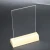 Import A5 A6 restaurant menu holder stand acrylic with wood base double side clear plexiglass sign holder signboard from China