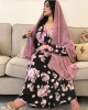Abaya Dubai Muslim Dresses Women Floral Leopard Turkish Kaftan Dress Eid Mubarak Ramadan Arab Islamic Clothing Long Robe