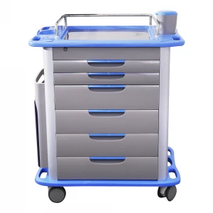 ABS Double-side Drawers Medicine Trolley trash cart