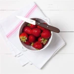 Absorbent & Quick Dry Tea towels100% Cotton White with Red Stripe Dish Cloth Towels
