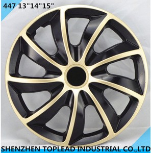 ABS/PP Anti-wear luxury gold and black Car Wheel Hubcaps,twin --color car wheel cover for universal