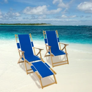 Adjustable Outdoor Wooden Luxury Recline Folding Beach chair