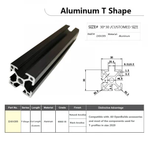 aluminum extrusion custom 30x30 black sliver t slot for industrial used aluminum extrusion