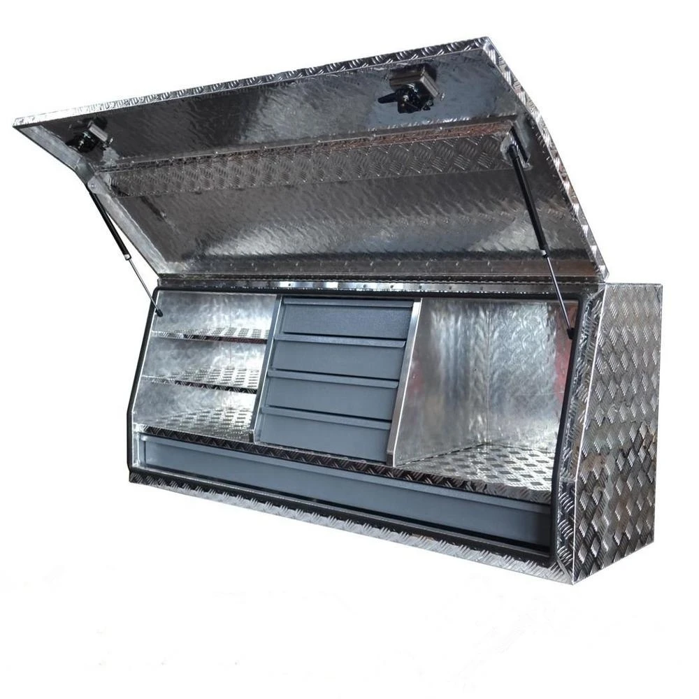 aluminum truck storage tool box with lid