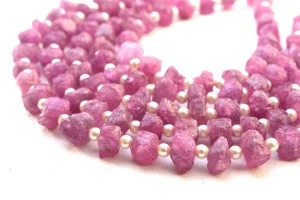 Amazing Natural Rough Pink Sapphire Loose Gemstone Beads