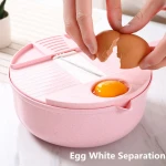 Amazon hot sale round multifunctional grater kitchen wheat straw 12 in 1 vegetable cutter