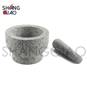 Amazon Hot Selling Factory Wholesale High Quality Natural Stone Herb and Spice Grinding Tool Granite Mortar and Pestle Set