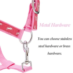 Amazon Hot Selling Wholesale Comfortable Soft Beautifully Fleece Padded Nose-band and Headpiece Horse Halters with Rope