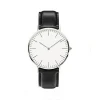 AMEXI Custom Made High Quality Leather Belt Watch Fashion Stainless Steel Shell Quartz Watch