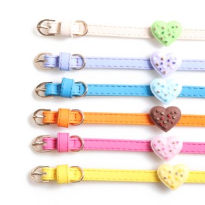 Amigo fashion cute lovely comfortable colorful pet collar wholesale safety small kitten PU leather metal buckle cat collar