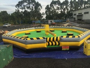 Amusement Park Adults Games Used Outdoor Indoor Sports &amp; Entertainment Play Equipment inflatable wipe out with mattress