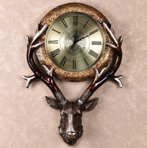 animal deer head clocks home decor wall