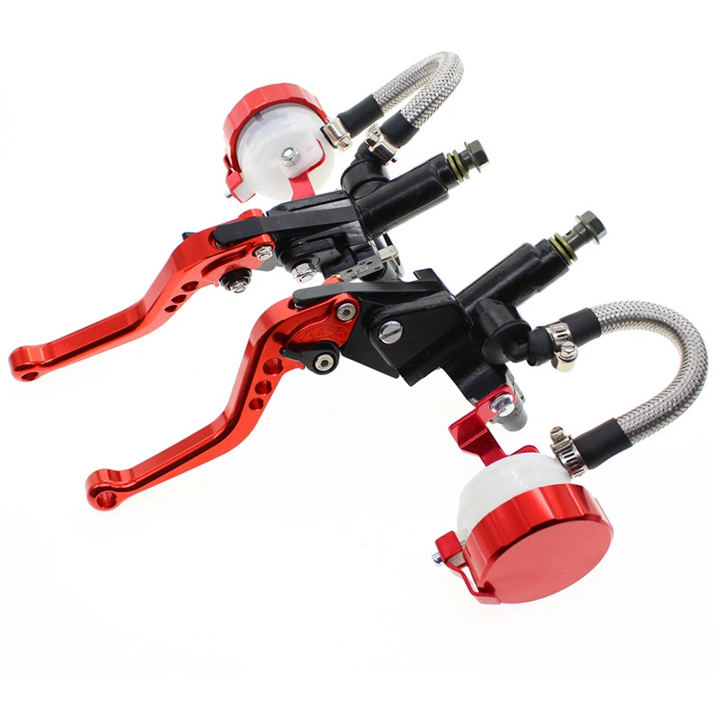 Anodized Red Master Cylinder Reservoir Set Levers