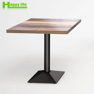 Antique industrial modern vintage square hotel fast food cafe cheap long bar counter wood round wooden hot pot restaurant table