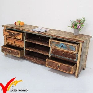 Antique Reclaimed Boat Wood Furniture Cabinet Usage Shabby Chic TV Stand