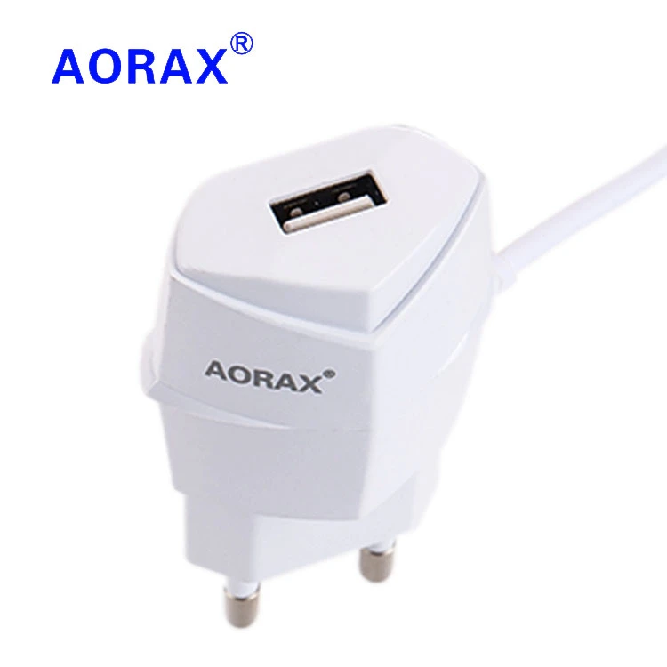 AORAX 1.2A Output Quick Charging Smart Mobile Phone Travel Charger with Blue Light