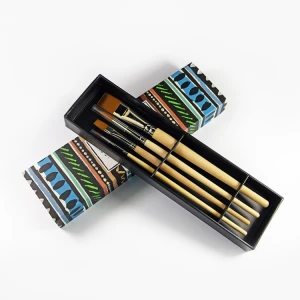 Artam 4pcs Nylon Hair Brushes for Acrylic Oil Watercolor Painting Artist Professional Painting Kits