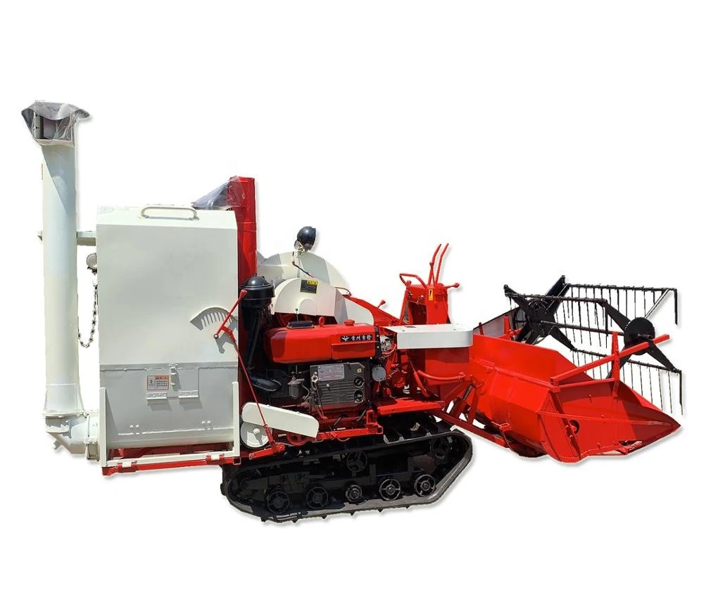 Automatic discharge paddy rice combine harvester / rice wheat harvesting machine