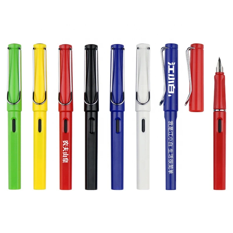 Back to school low moq plastic fountain pen with custom logo in stock