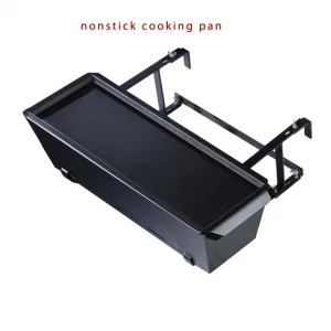 Balcony charcoal BBQ grill with nonstick cooking pan barbecue tool