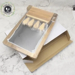 bamboo Cheese Board 4 pcs knife tools with removeable slate cheese cutting board