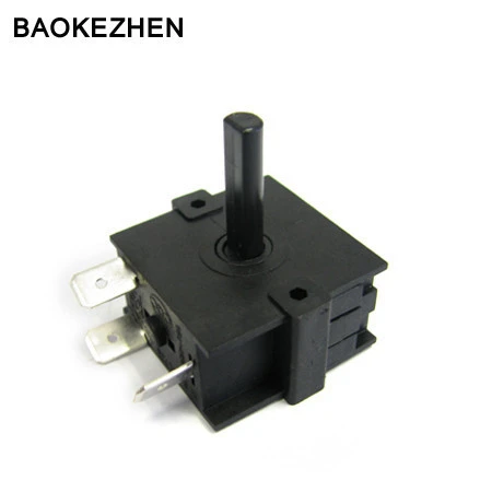 baokezhen 3 position fan speed oven dip air cooler rotary switch supplier 13A-120V 10(3)A-250V t125 4 position 3 speed