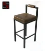 Bar stool high chair, vintage black color metal bar stool chair