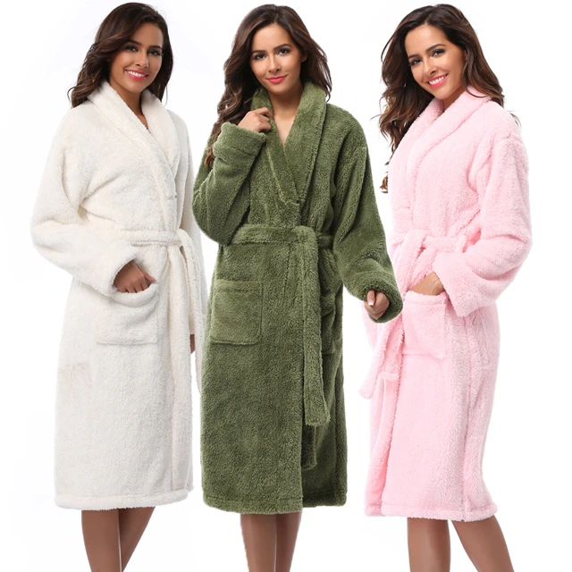 bathrobe xxxl 100% polyester floor length bathrobe microfiber plush fleece bath robe
