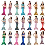 Beautiful Girls Swimming Mermaid Tail Children Little Mermaid Costume Cosplay Swimsuit Bikini Set  anime cosplay costume