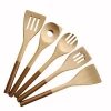 Beech Wood Kitchen Cooking Utensils with Golden Handle Fashion Wooden Cooking Tool Set Golden Kitchen Gadgets