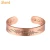 Import Best price high quality antique brushed process horse embossed 6 magnets copper bracelet for men arthritis from China