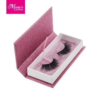 Best sellers 2018 high quality private label 3D real mink fur false eyelashes with glitter custom eyelash packaging box