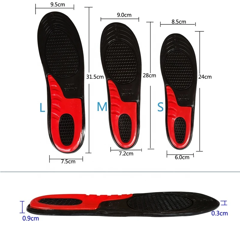 Best Selling GEL Sports Work Comfort Insoles for Shock Absorption Heel Protection Relieve Foot Pain for Men &amp; Women