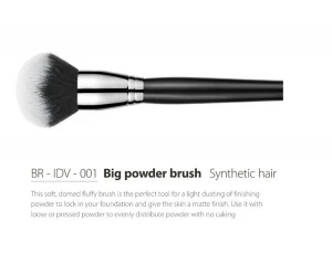 Big Powder Brush Synthetic Hair, Soft, Domed Fluffy Brush