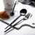 Import black Matt Heavy-duty Dinnerware tableware set Utensil titanium Flatware Set stainless steel cutlery from China