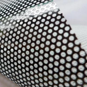 Black vinyl unidirectional vision film car window self-adhesive see-through mesh diaphragm pattern can be customized