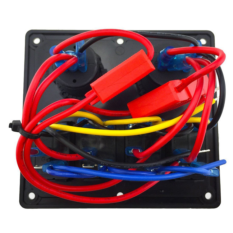 Buy Black Waterproof 4 Gang Rocker Switch Panel With Led Indicators ...