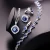 Import blue luxury colorful oval cut crystal  diamond bridal wedding engagement ring three pieces jewelry set from China